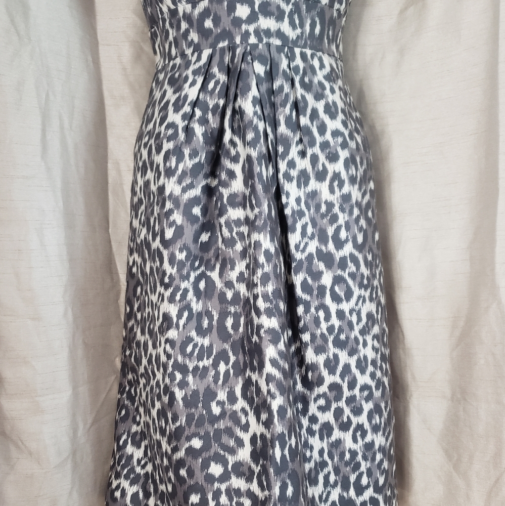 NWOT Kate Spade gray leopard print silk fit & flare dress Womens 4 - Picture 10 of 10